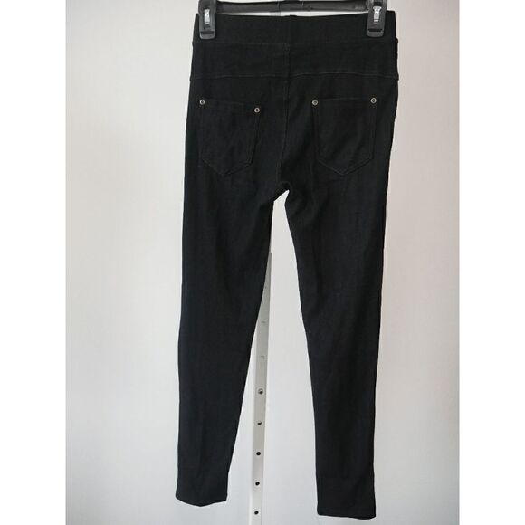 Women's Black Mid Rise Back Pockets Jeggings #1835-D1 - Picture 3 of 8